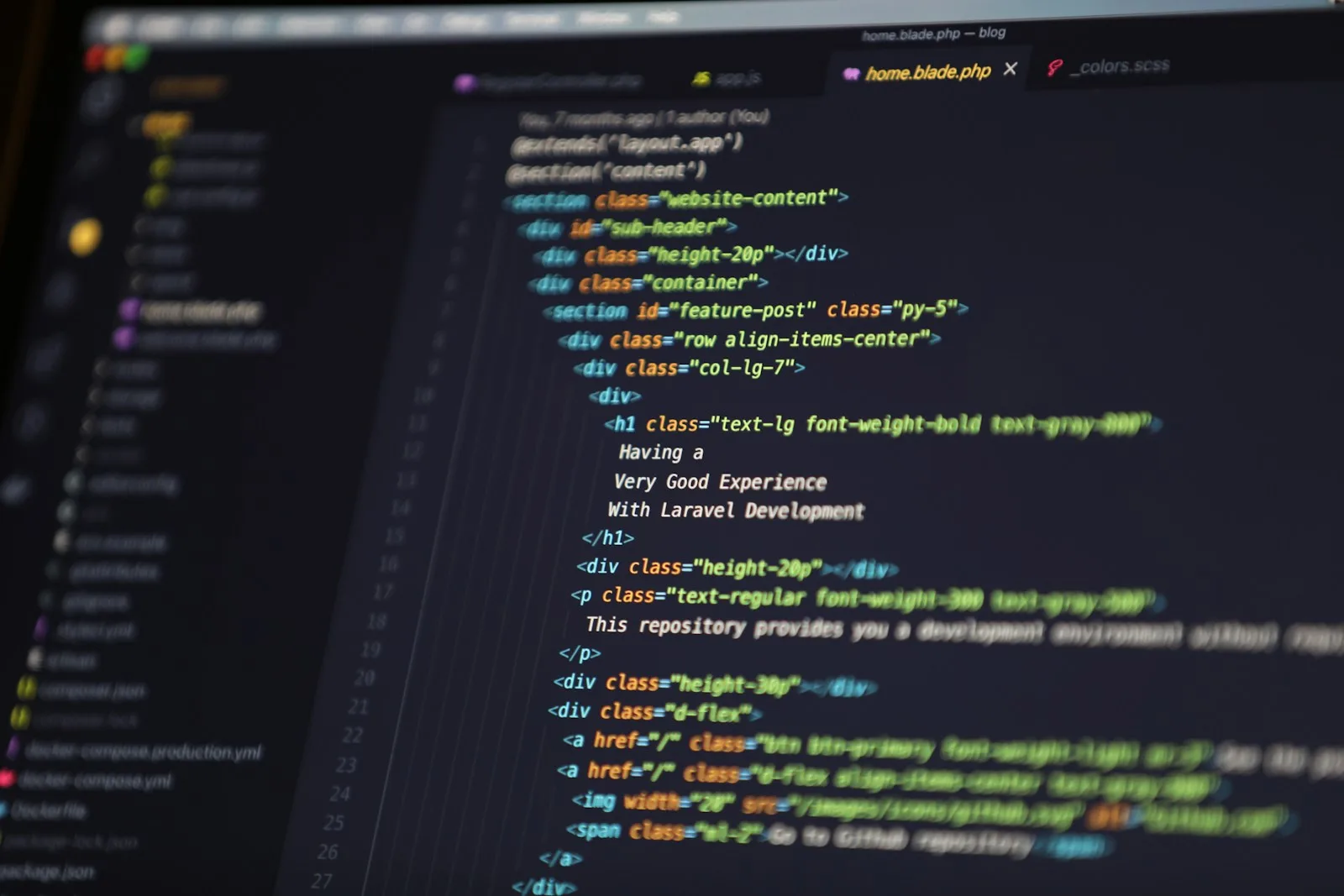 Editor de código con un archivo PHP abierto durante el desarrollo de un plugin de WordPress